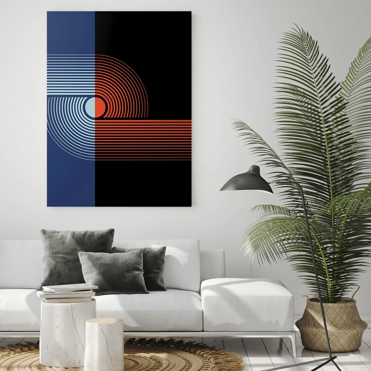 Billede på glas - I en geometrisk omfavnelse - 50x70 cm
