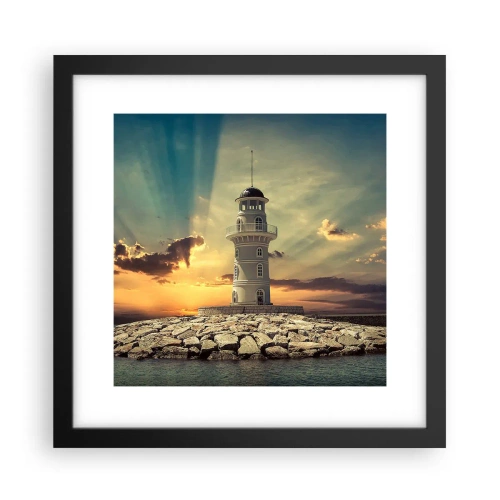 Plakat i sort ramme - Lys - Godhed - Skønhed - 30x30 cm