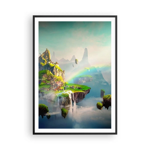 Plakat i sort ramme - Midden - lykkelige øer - 70x100 cm