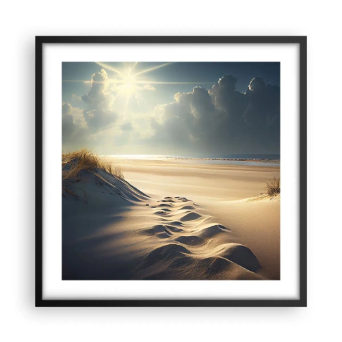 Plakat i sort ramme - Beroligende landskab - 50x50 cm