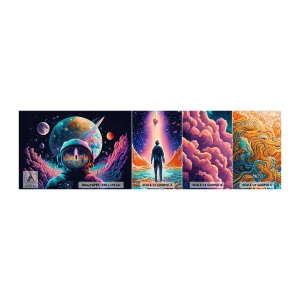 Prøve Fototapet Selvklæbende Deluxe Sticker - Filosoffer har aldrig drømt - Astronaut, Futuristisk, Kosmos - 100x30 cm