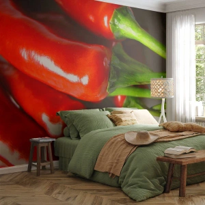 Fototapet Standard Eco - Saftig, skinnende, glat - Gastronomi, Peber, Grøntsager - 400x280 cm