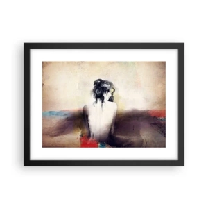 Plakat i sort ramme - Glatte linjer, ovale former - 40x30 cm