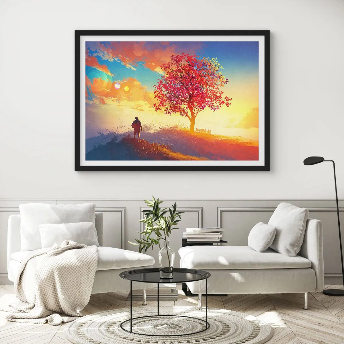 Plakat i sort ramme - Pilgrim på bestemmelsesstedet - 100x70 cm