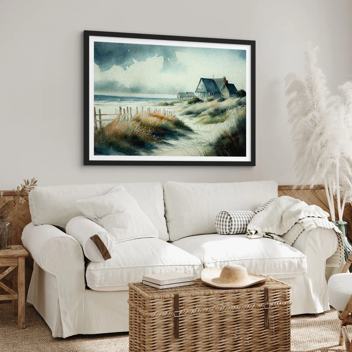 Plakat i sort ramme - Væk fra trængsel og travlhed - 70x50 cm