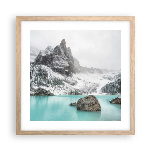 Plakat i ramme af lyst egetræ - På vagt - 40x40 cm