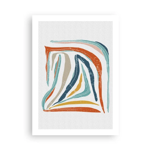 Plakat - Venligt smilende abstraktion - 50x70 cm