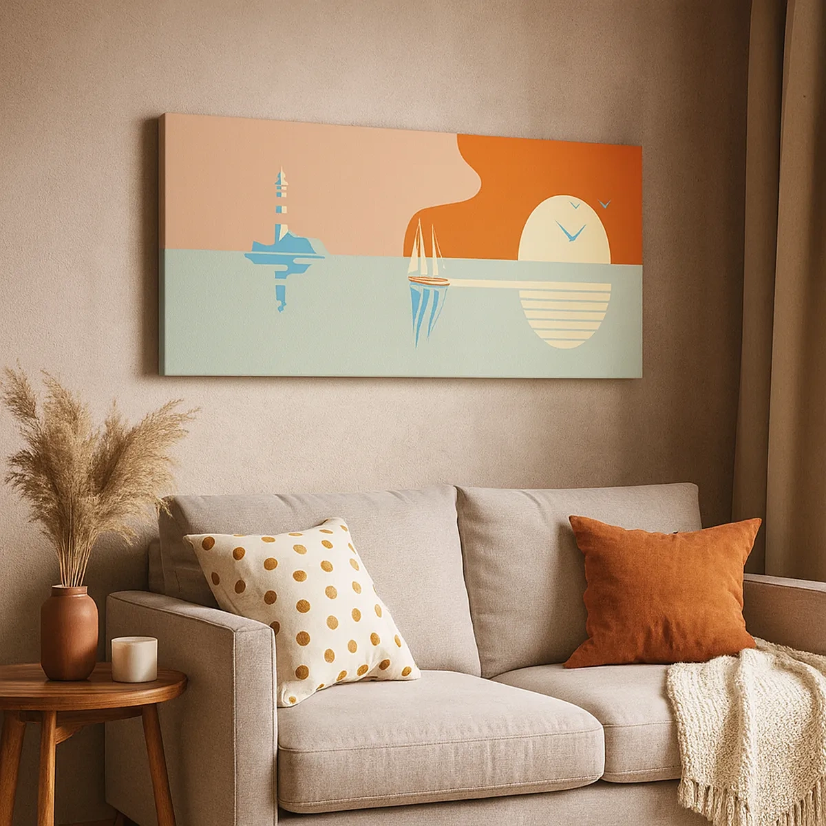 Lærredstryk - Billede på lærred - Det perfekte havlandskab - 30x30 cm