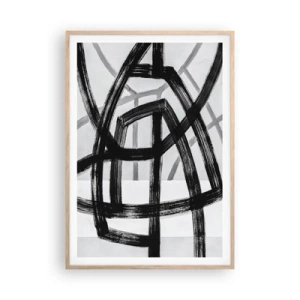 Plakat i ramme af lyst egetræ - Opbygning af dybde - 70x100 cm