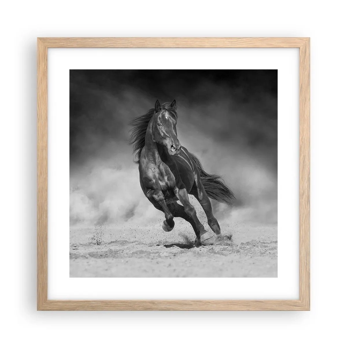 Plakat i ramme af lyst egetræ - Værdig til emiren selv - 40x40 cm