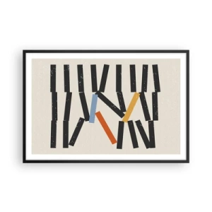 Plakat i sort ramme - Dominoer - komposition - 91x61 cm
