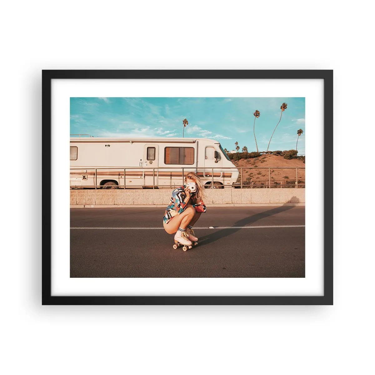 Plakat i sort ramme - Smil, tak! - 50x40 cm