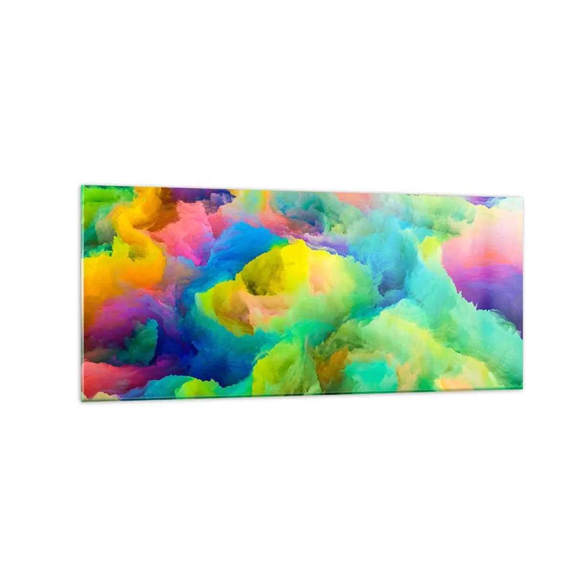 Billede på glas - Regnbuefnug - 120x50 cm