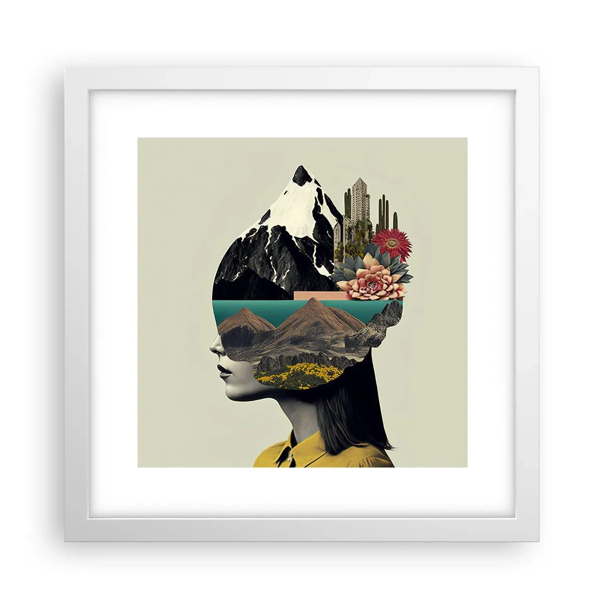 Plakat i hvid ramme - Kvinden - altid et mysterium - 30x30 cm