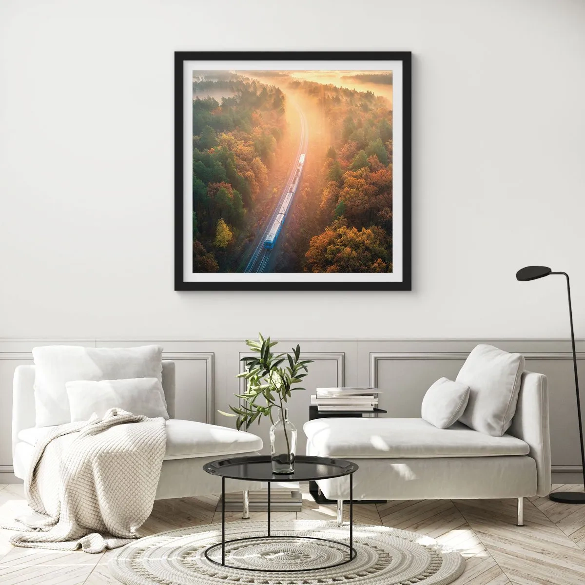 Plakat i sort ramme - Efterårsrejse - 30x30 cm