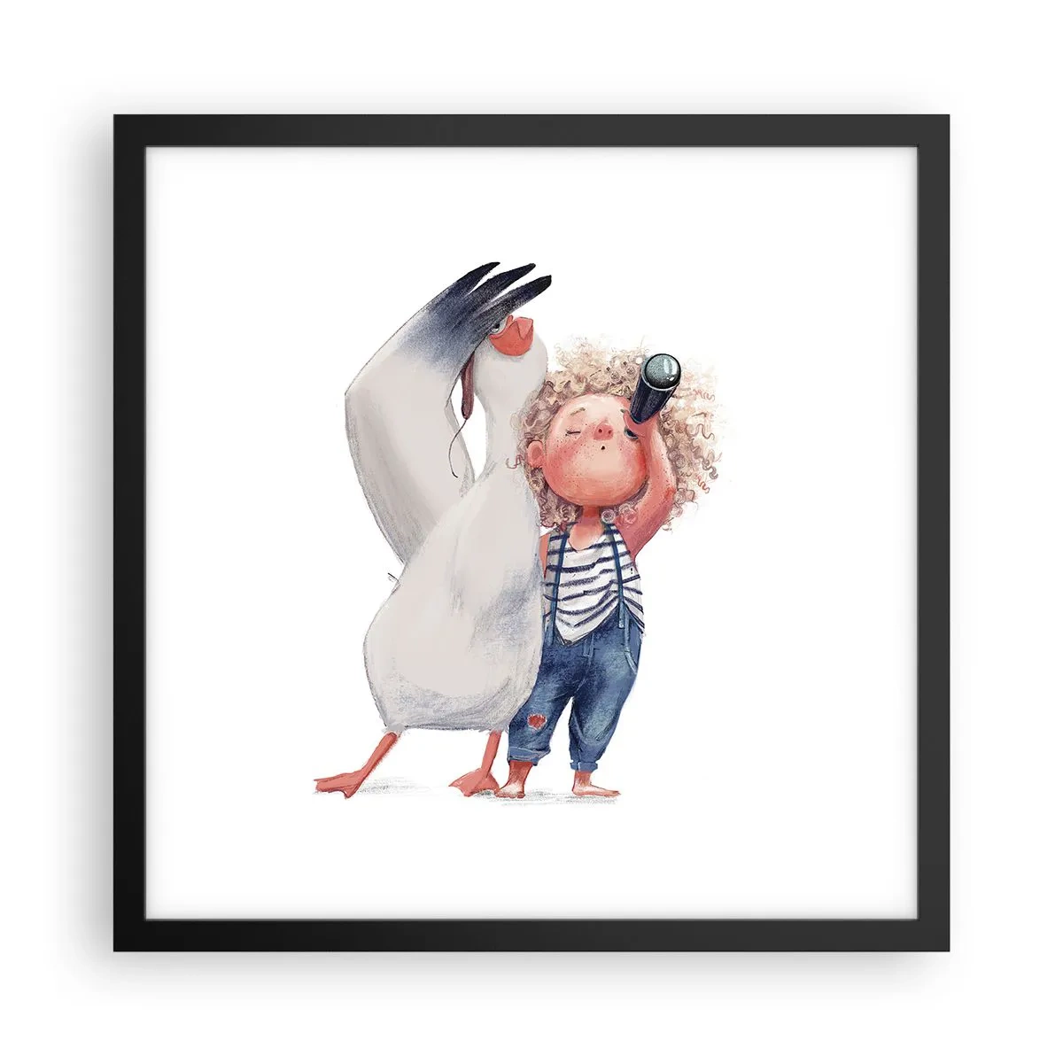 Plakat i sort ramme - En plan for en fantastisk rejse - 40x40 cm