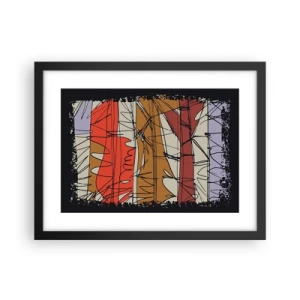 Plakat i sort ramme - Spontan komposition - 40x30 cm