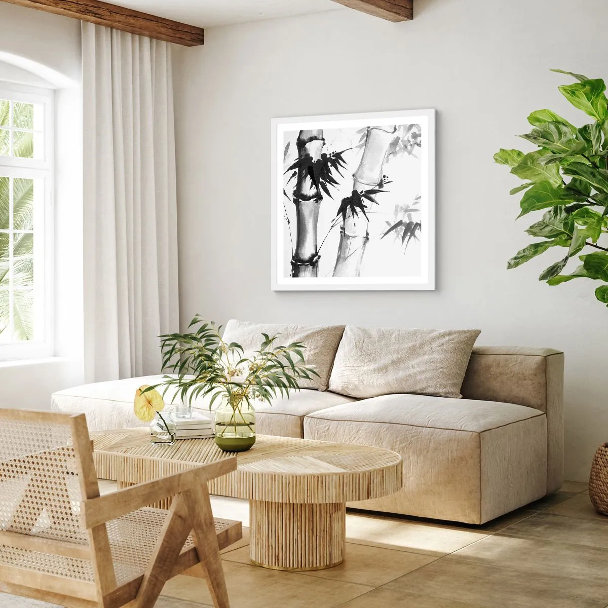 Plakat i hvid ramme - Nærbillede af Orienten - 60x60 cm