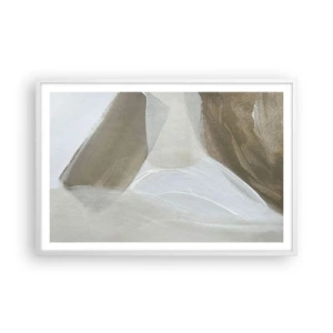 Plakat i hvid ramme - Bølge af hvidt - 91x61 cm