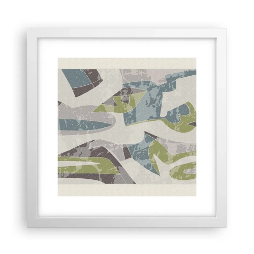 Plakat i hvid ramme - Komposition bag glas - 30x30 cm