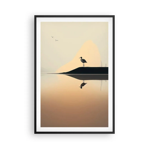 Plakat i sort ramme - Herre på søen - 61x91 cm