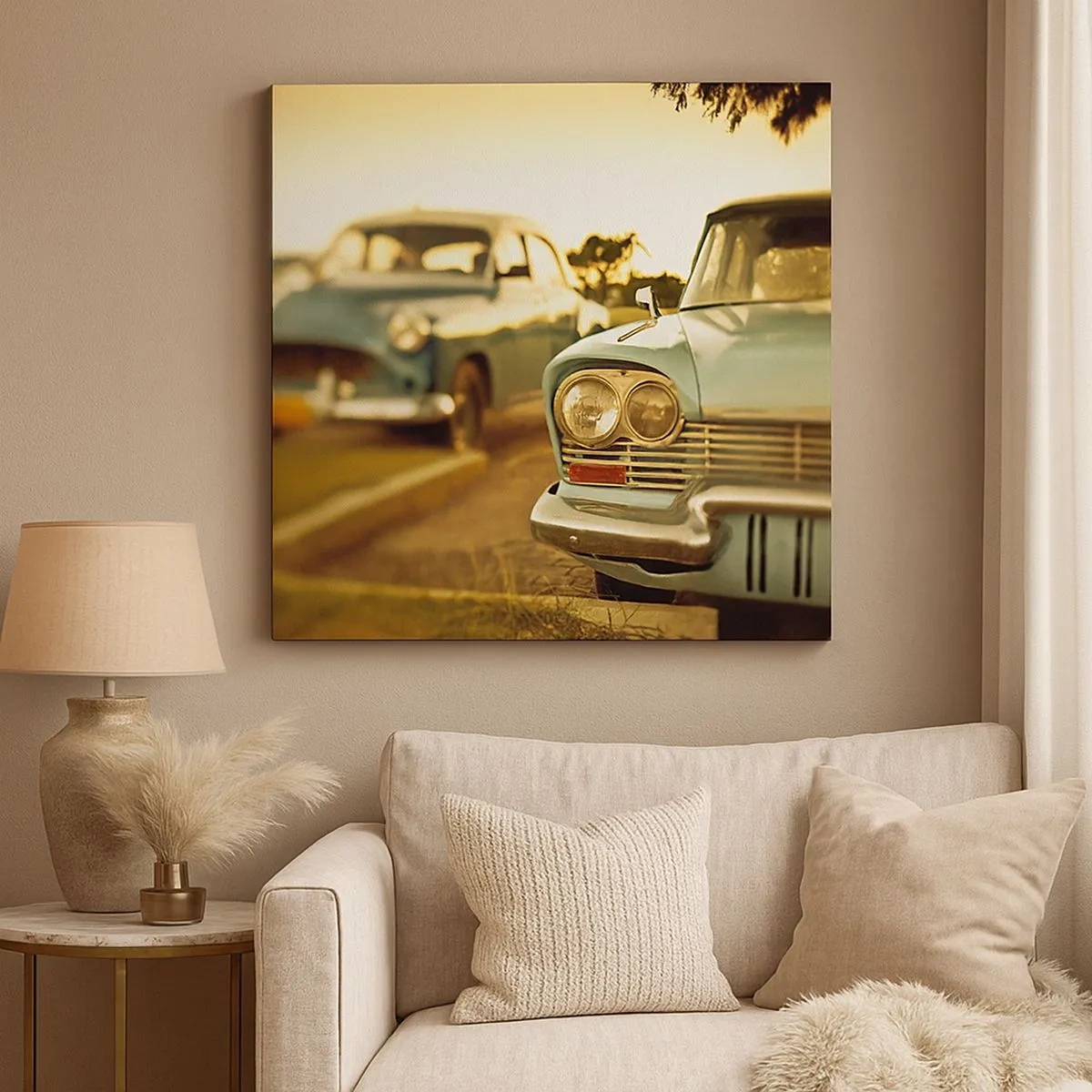 Lærredstryk - Billede på lærred - Vi må vente og se - 30x30 cm