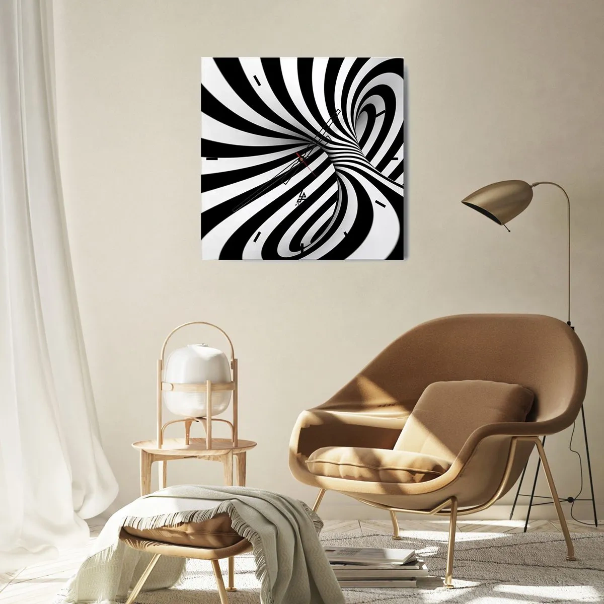 Vægur, Uret - Sammensætning: dansende rum - 30x30 cm