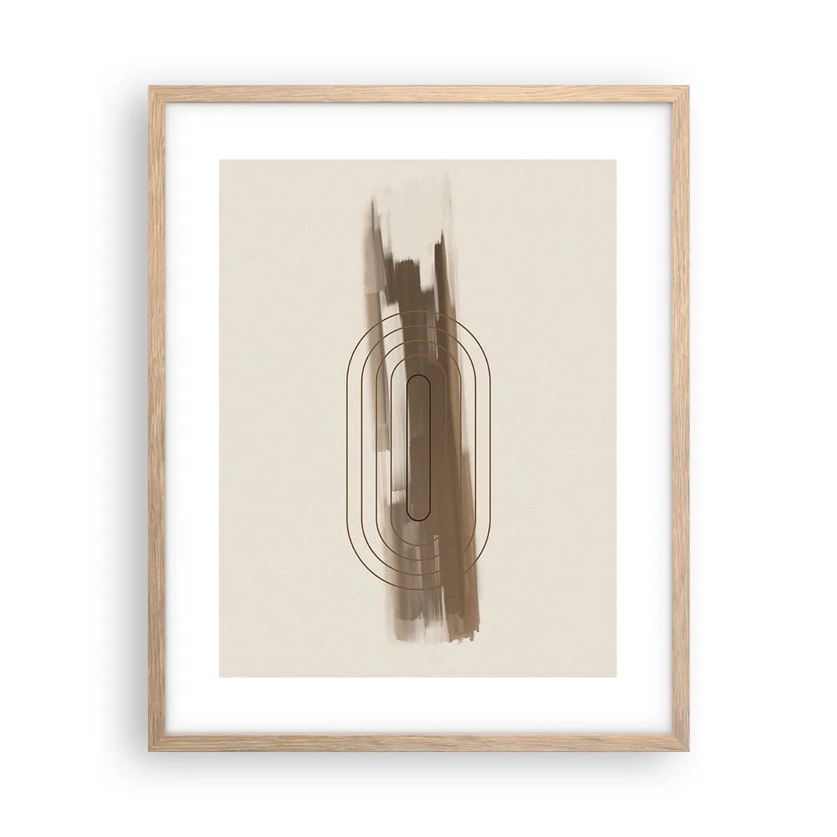 Plakat i ramme af lyst egetræ - Et pust af gråvejr - 40x50 cm