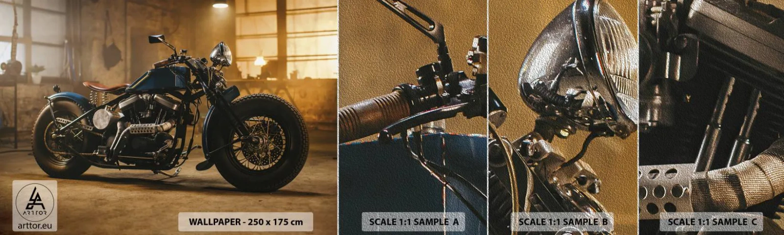 Prøve Fototapet Premium Sand - Jeg kan gøre alt - Motorcykel, Årgang, Automotive - 100x30 cm