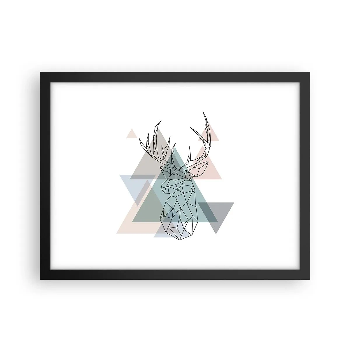 Plakat i sort ramme - I en geometrisk skov - 40x30 cm