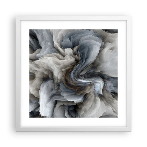 Plakat i hvid ramme - Sten og blomst - 40x40 cm