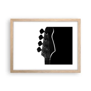Plakat i ramme af lyst egetræ - Stilhed i klipper  - 40x30 cm
