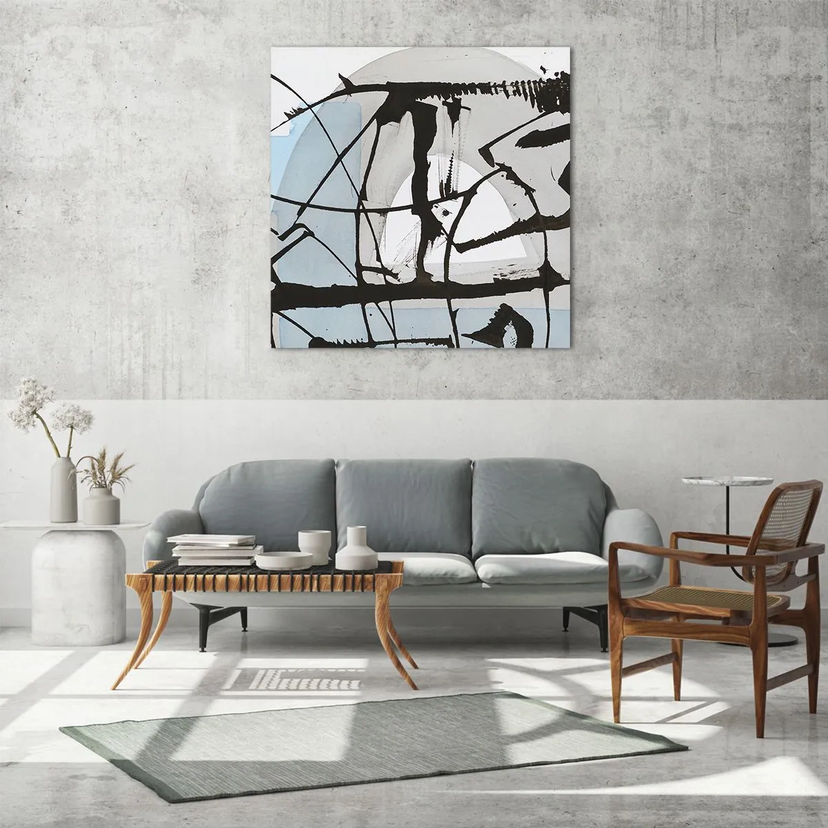 Billede på glas - Ikke desto mindre blå - 60x60 cm