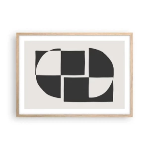 Plakat i ramme af lyst egetræ - Antitese - syntese - 70x50 cm