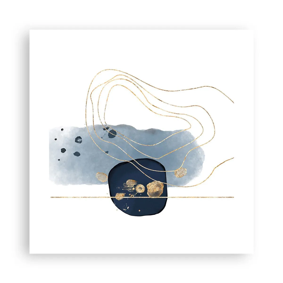 Plakat - Blå-gylden fantasi - 40x40 cm