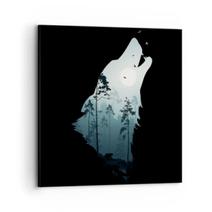 Lærredstryk - Billede på lærred - Skovnattens stemme - 70x70 cm