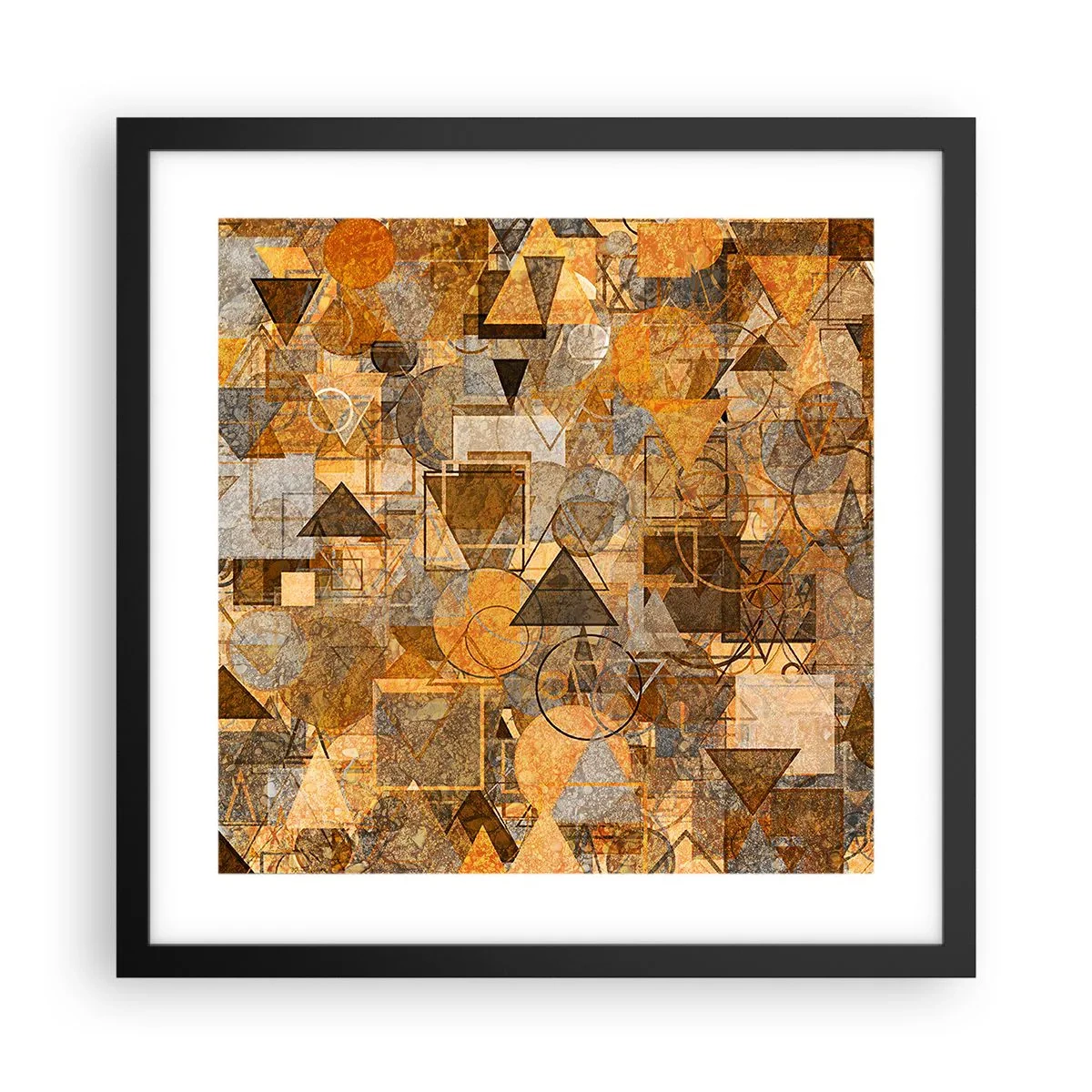 Plakat i sort ramme - Verden i form - 40x40 cm