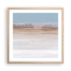 Plakat i ramme af lyst egetræ - Tvetydigt landskab - 50x50 cm