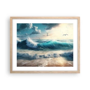 Plakat i ramme af lyst egetræ - Støj kun for dig - 50x40 cm