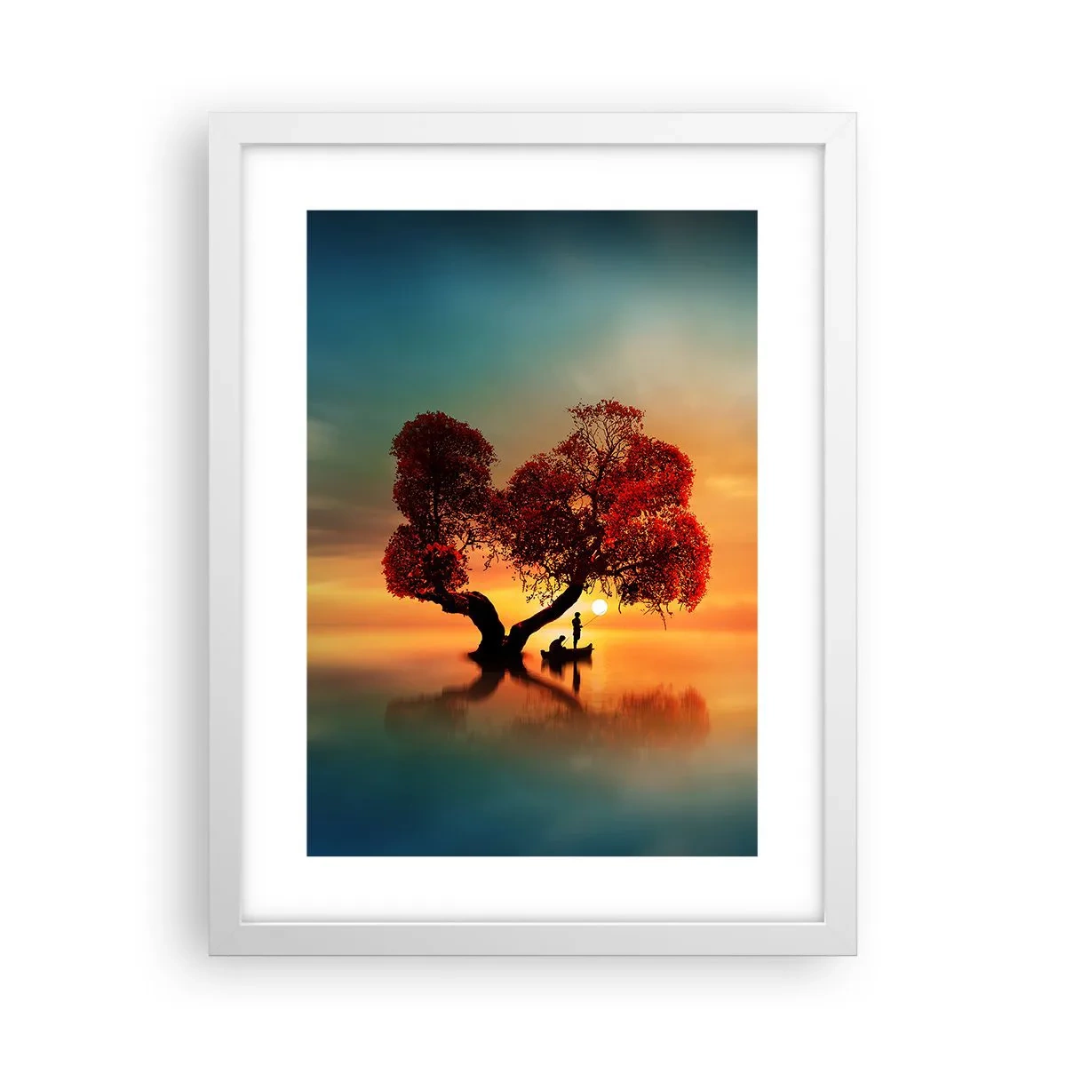 Plakat i hvid ramme - Fjern og tavs verdensløshed - 30x40 cm