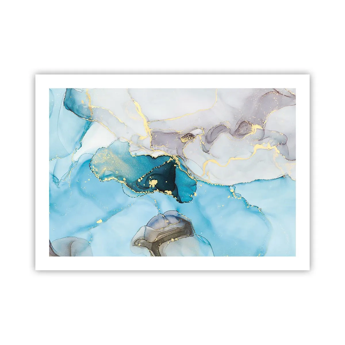 Plakat - En undersøgelse af mødet mellem grå og turkis - 70x50 cm