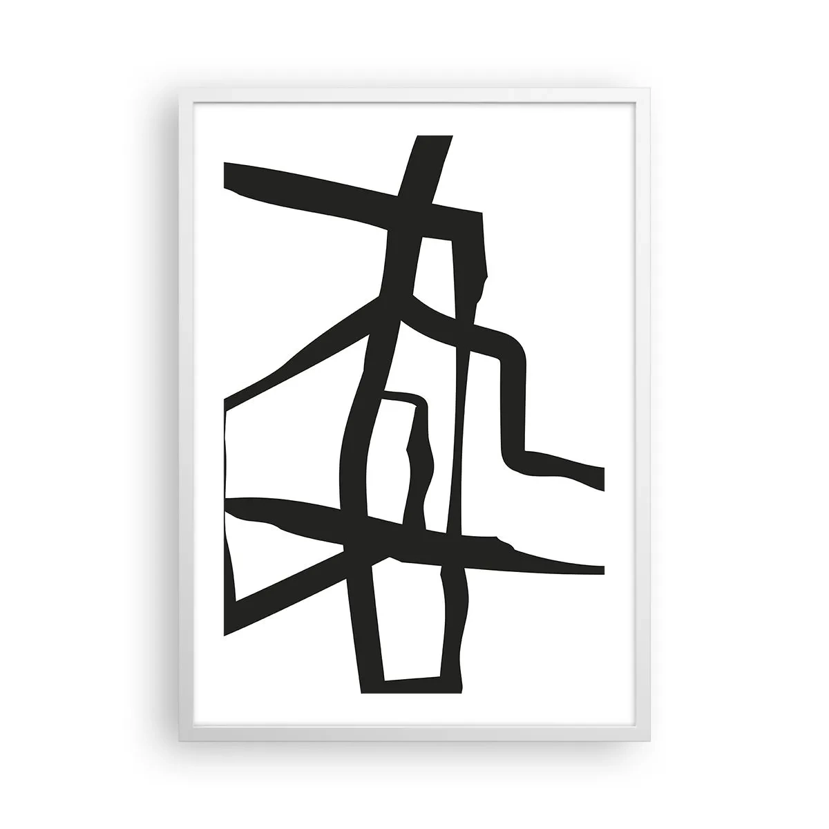Plakat i hvid ramme - Sort og hvid konstruktion - 50x70 cm