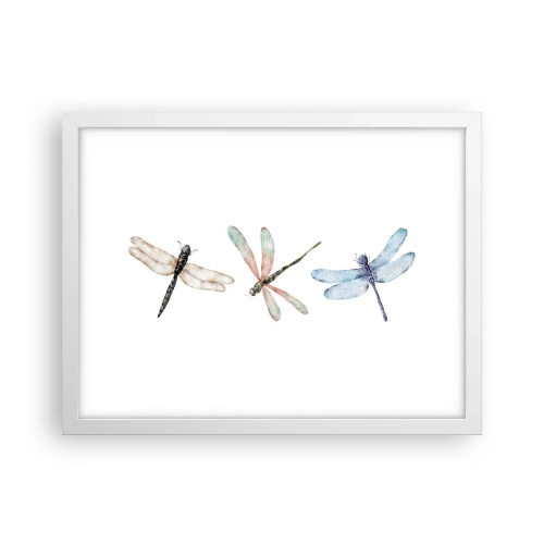 Plakat i hvid ramme - Vægtløse guldsmede - 40x30 cm