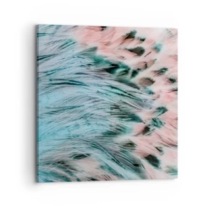 Lærredstryk - Billede på lærred - Safir lyserød fnug - 70x70 cm