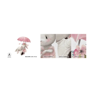 Prøve Fototapet Premium Canvas - Det er kærlighed - For børn, Kaniner, Eventyr - 100x30 cm