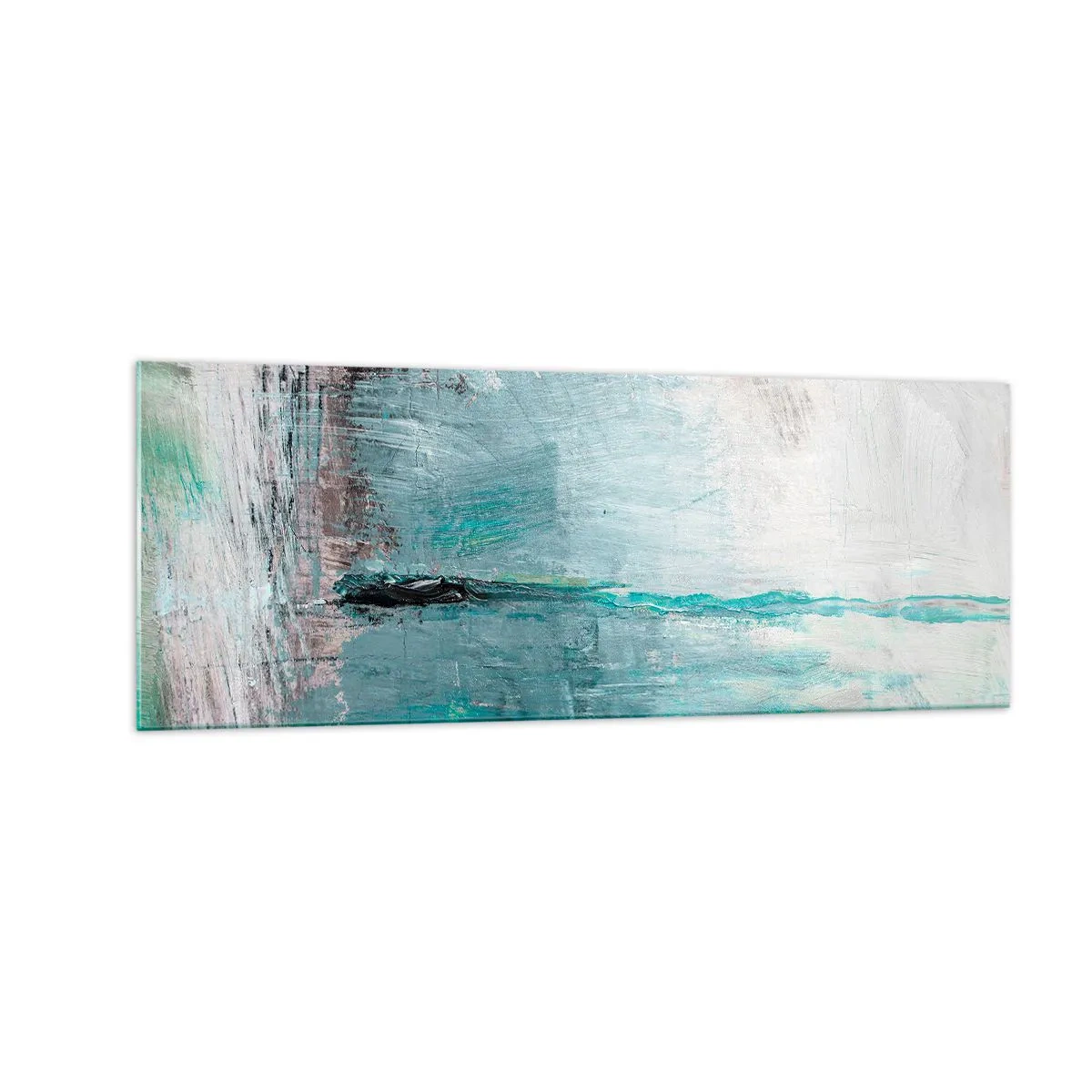 Billede på glas - Horisontalt med blå farve - 140x50 cm