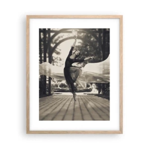 Plakat i ramme af lyst egetræ - Dans i haven - 40x50 cm