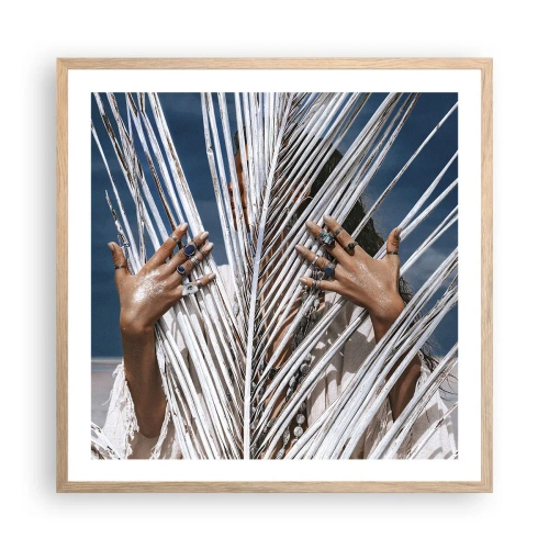 Plakat i ramme af lyst egetræ - Shamanens kæreste? - 60x60 cm