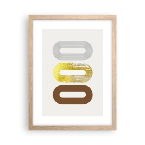 Plakat i ramme af lyst egetræ - Åhhh! - 30x40 cm