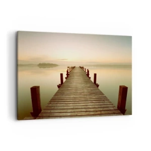 Lærredstryk - Billede på lærred - Før daggry, daggry, lys - 100x70 cm